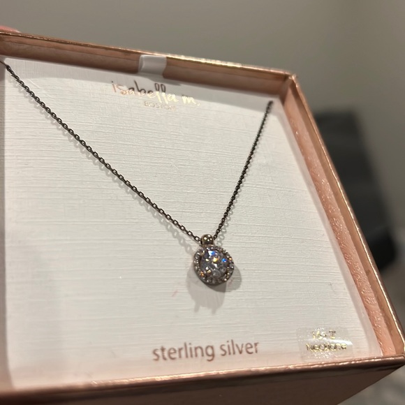 Sterling Silver 925 YGP CZ necklace 18” 16+2 New in box - Picture 8 of 9